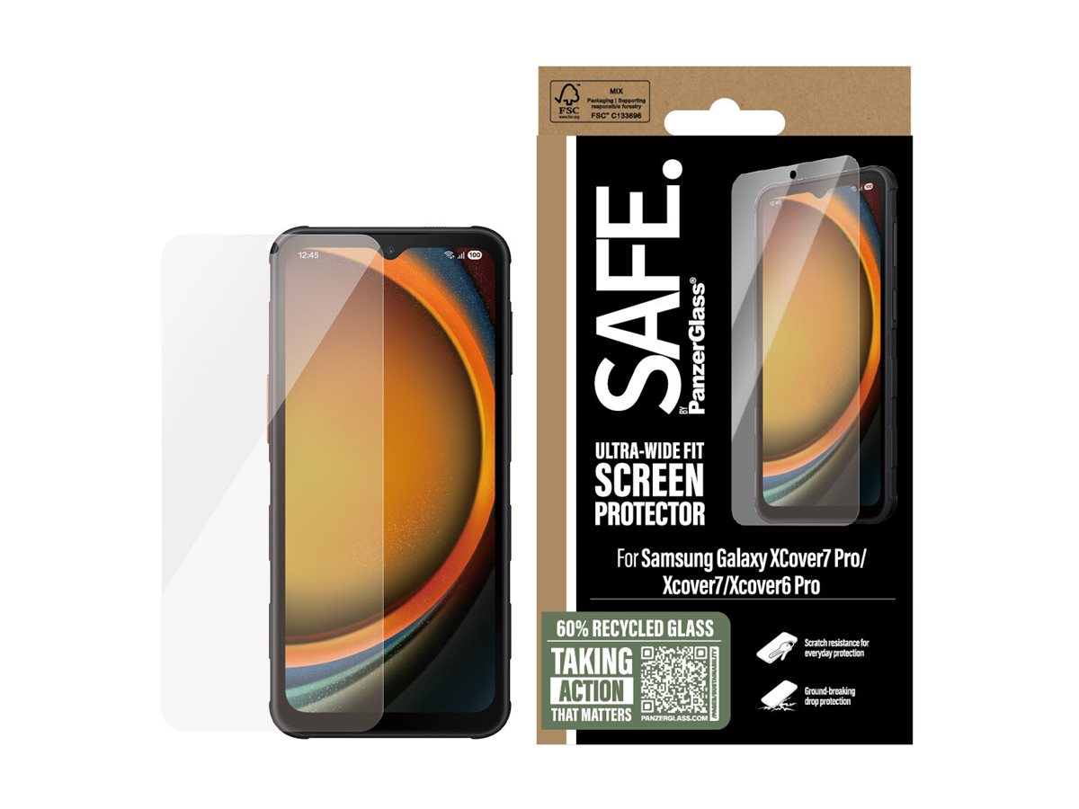 PanzerGlass SAFE. Displayschutz Samsung Galaxy Xcover 6 Pro / Xcover7 / Xcover7 Pro Ultra-Wide Fit Transparent