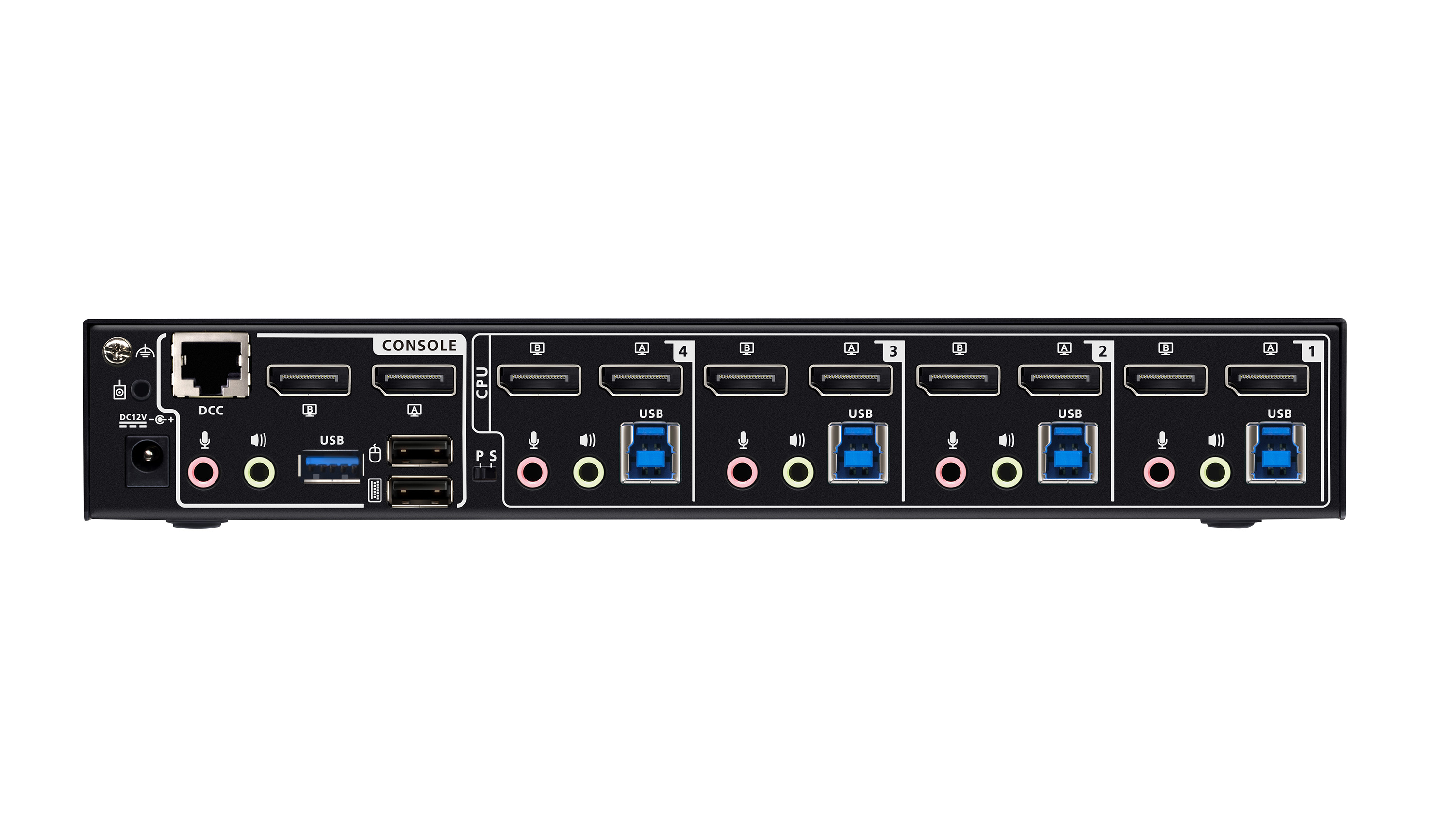ATEN CS1944DPA 4-Port Dual-Display KVMP-Switch DisplayPort USB 3.0 8K Schwarz
