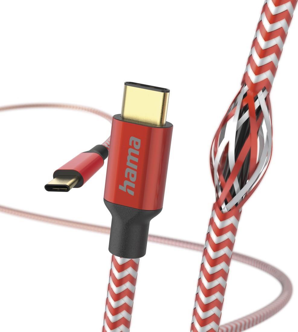 Hama Reflective USB Kabel 1,5 m USB 2.0 USB C Rot (00201560)