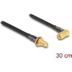 Delock Antennenkabel SMA Buchse zum Einbau spritzwassergeschützt zu SMA Stecker 90° RG-58 30 cm (12110)