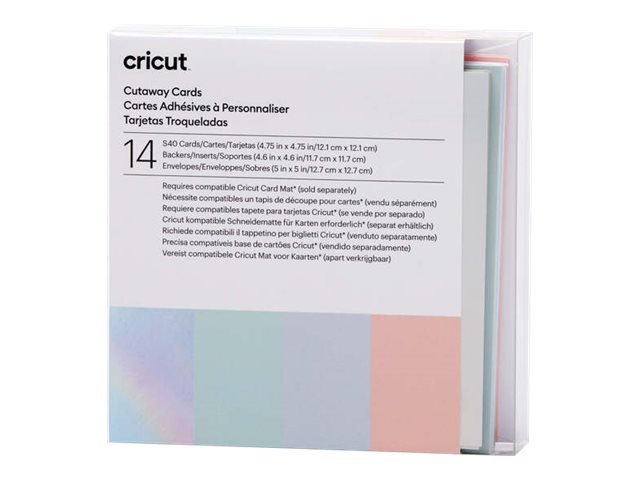 Cricut Cutaway Kartenset Pastel 121 x 121 mm 14 Stück Blau Silber