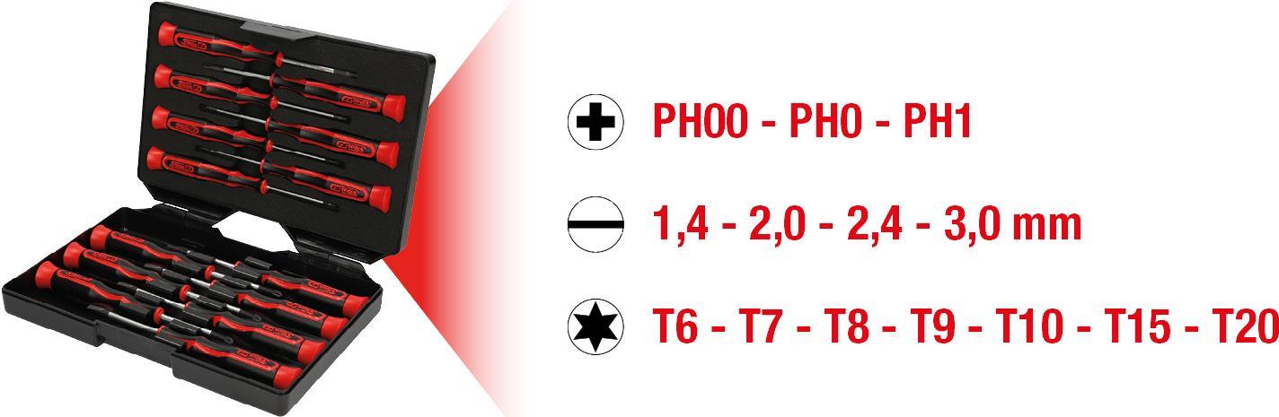 KS TOOLS Feinmechanik-Schraubendreher-Satz PH, Schlitz, TX, 14-tlg. (500.7170)