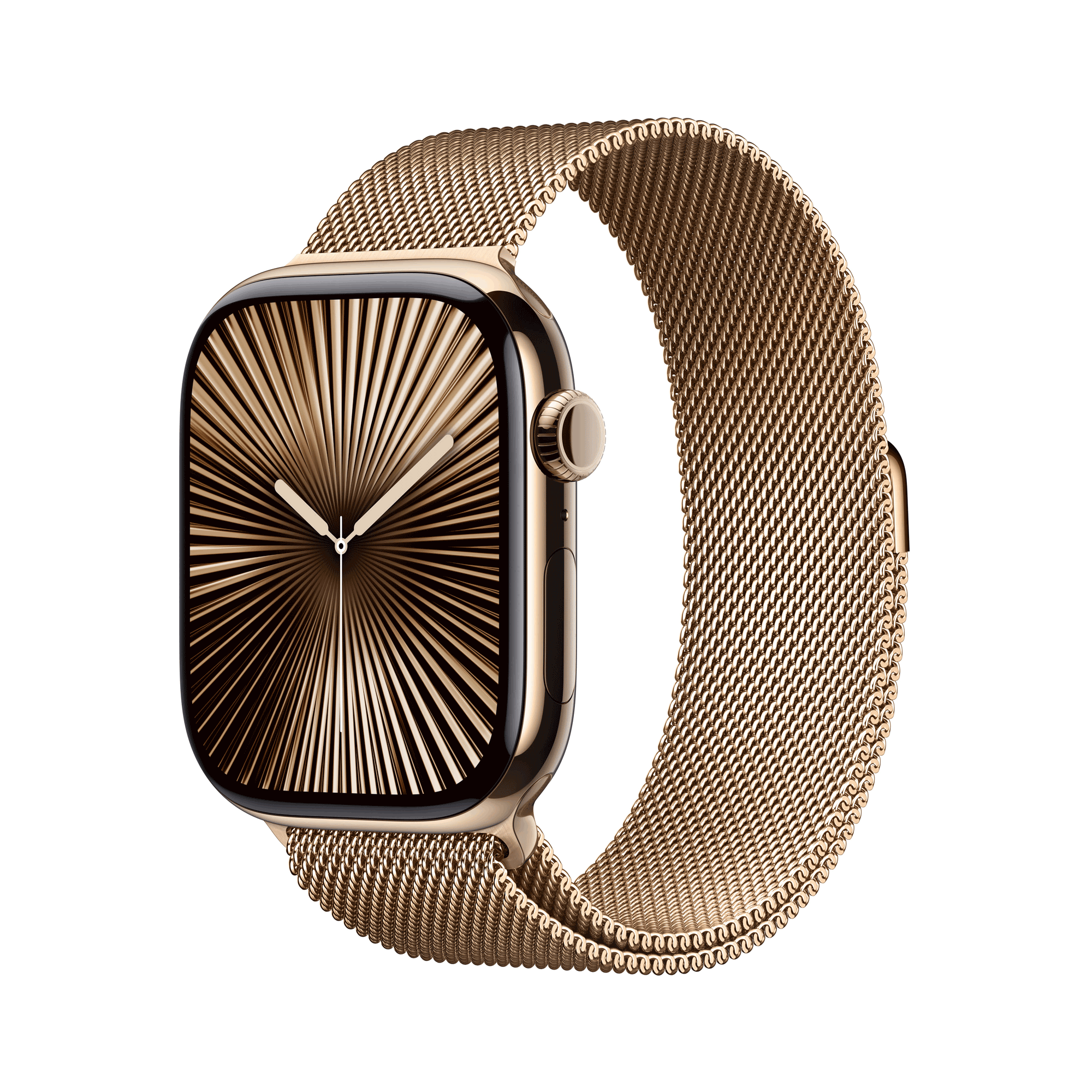 Apple Watch Series 10 GPS + Cellular 46mm Gold Titanium Case mit Gold Milanese Band - S/M (MC7T4QF/A)