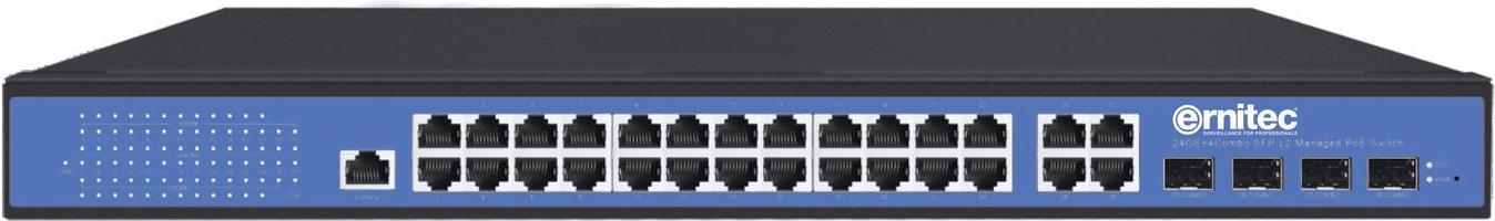 Ernitec 24 Port Gigabit PoE Switch Managed Layer 2 24 (ELECTRA-M224/4)