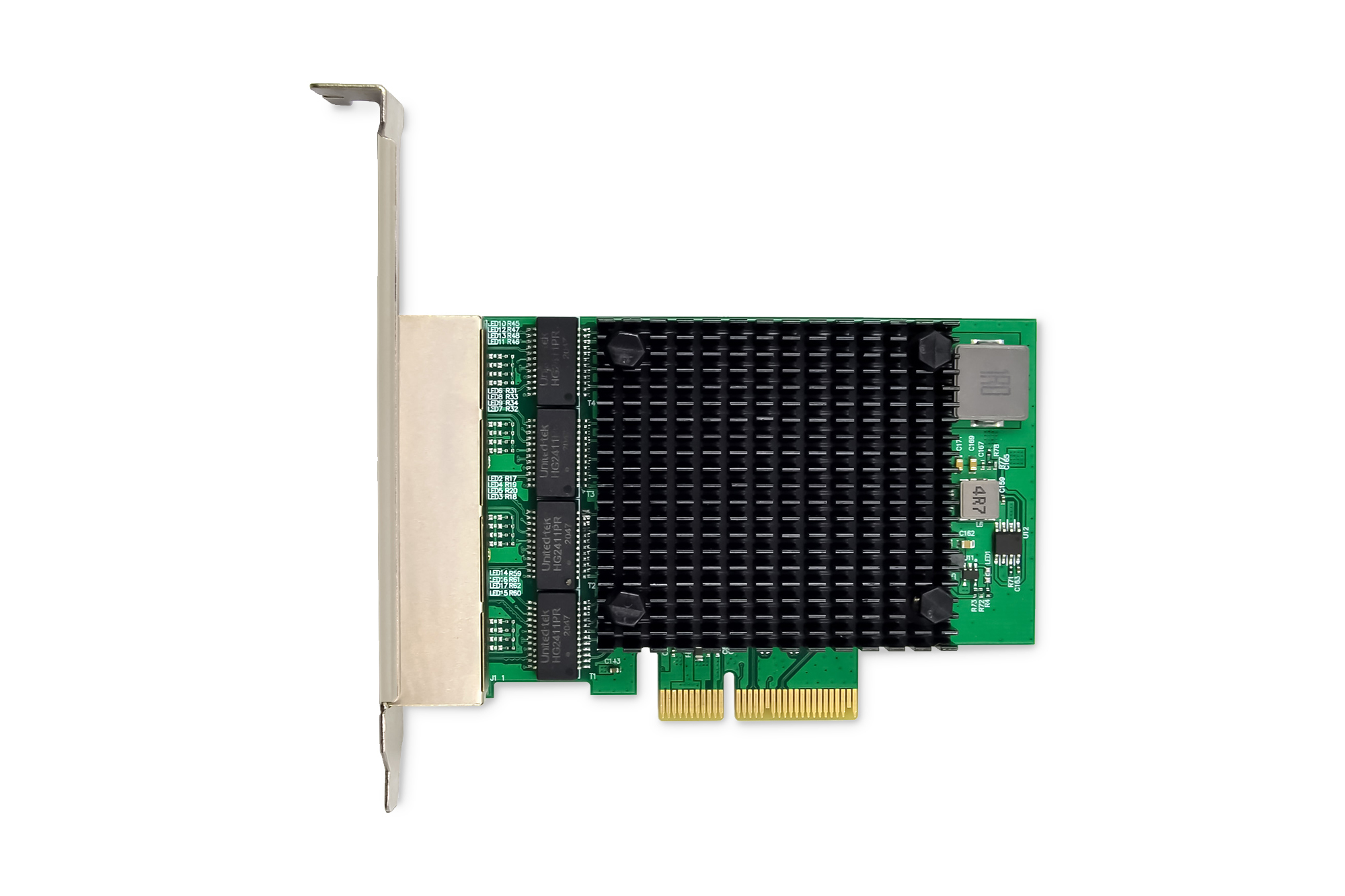 Digitus DIGITUS DN-10136 4-Port 2,5 Gbit/s PCIe Netzwerkadapter Schwarz, Grün