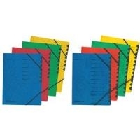 herlitz Ordnungsmappe easyorga, A4, Karton, 12 Fächer, blau Colorspan-Karton, 355 g-qm, innen schwarzer Manila-Karton (10843316)
