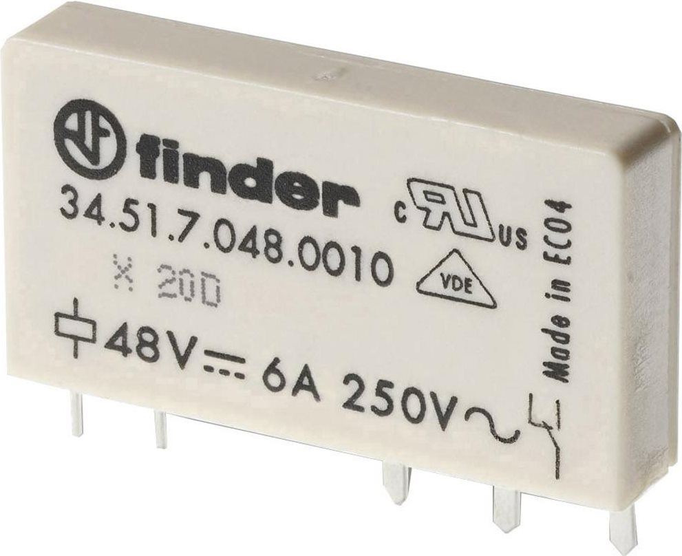 FINDER Printrelais 60 V/DC 6 A 1 Wechsler Finder 34.51.7.060.0010 1 St.