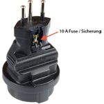 Stromadapter Schweiz Netz-Stecker (SEV1011, gerade) an Schutzkontakt-Buchse Typ F, SEV, schwarz, Good Connections® (PA-6002S)