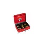 WEDO Geldkassette mit Clip, rot (B)250 x (T)180 x (H)90 mm 5 Einsatzfächer, Clip: im Innendeckel angebrachter Beleg- (145 302H)