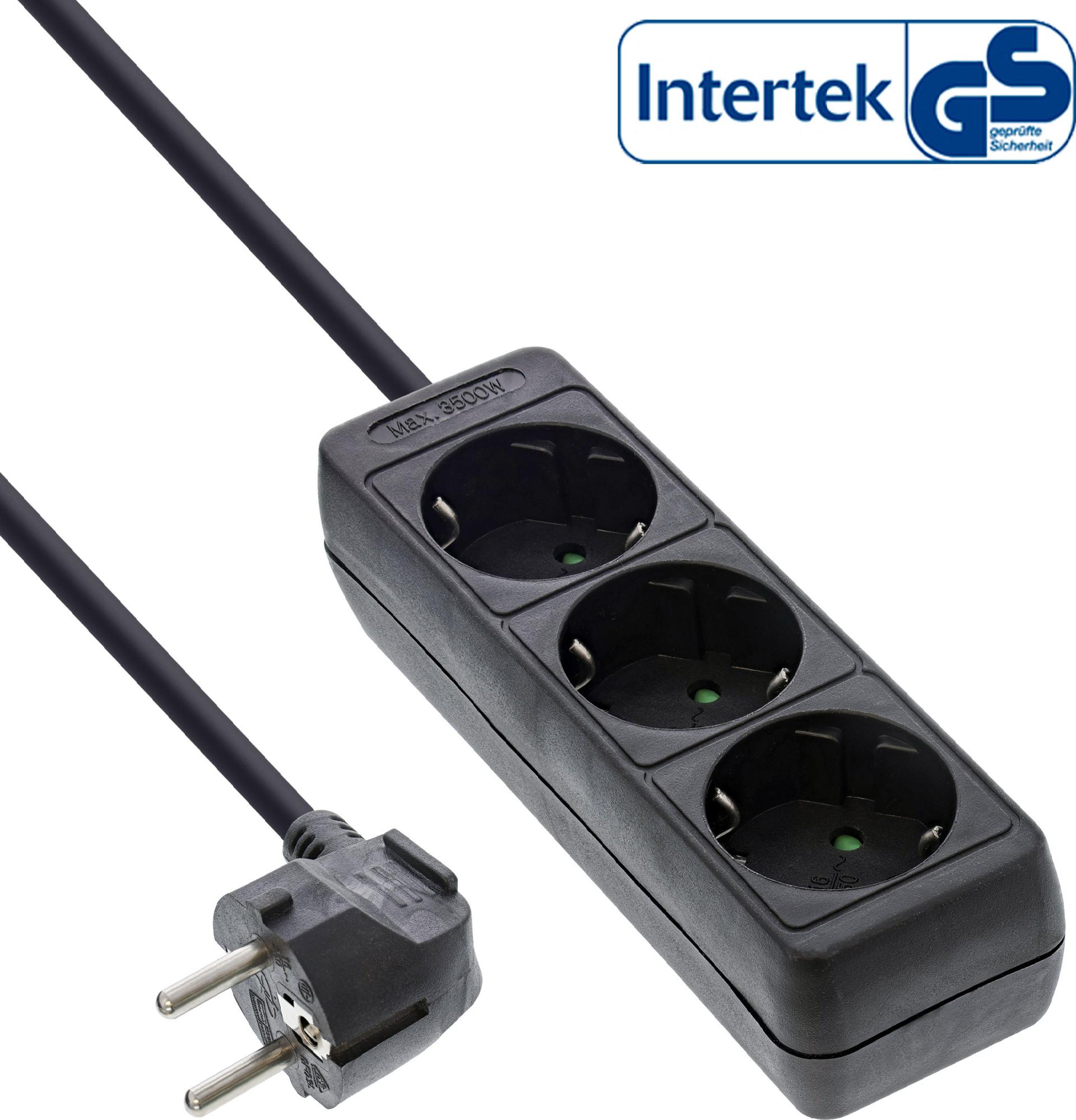 InLine Steckdosenleiste 3-fach Schutzkontakt 5m Schwarz