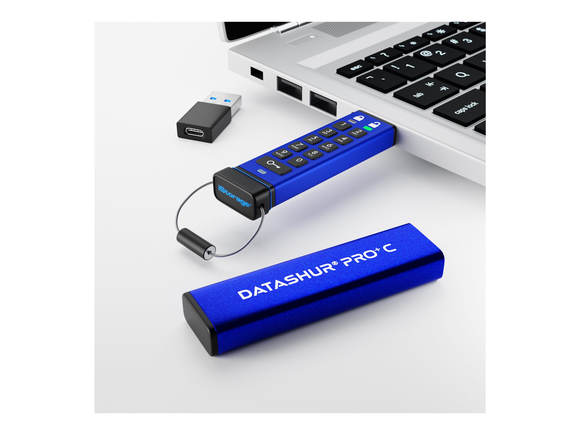 iStorage datAshur PRO+ C 512 GB USB-Stick Blau