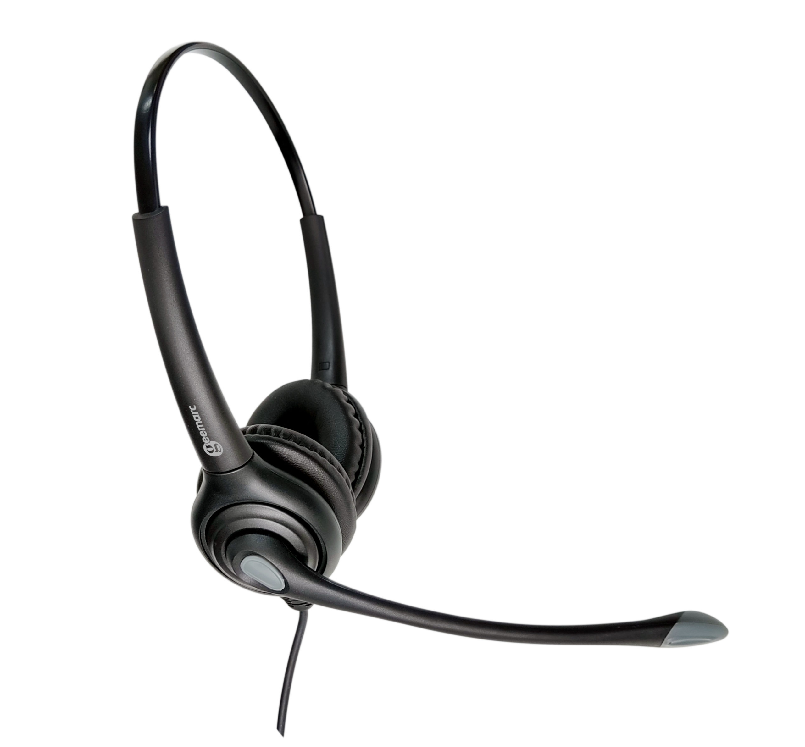 Geemarc CLA3 A-USB On-Ear-Headset mit Boom-Mikrofon, USB-A, 2,5 m Kabel, Schwarz