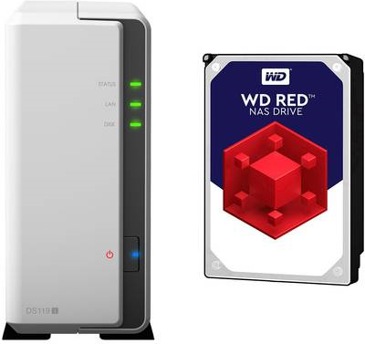 Synology DiskStation DS119J-2TB-RED NAS-Server 2 TB 1 Bay bestückt mit WD RED (DS119J-2TB-RED)