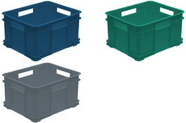 keeeper Aufbewahrungsbox Euro-Box L "bruno eco", blau Farbe: eco-blue, 20 Liter, aus 100% Recyclingkunststoff, - 1 Stück (1545667900000)