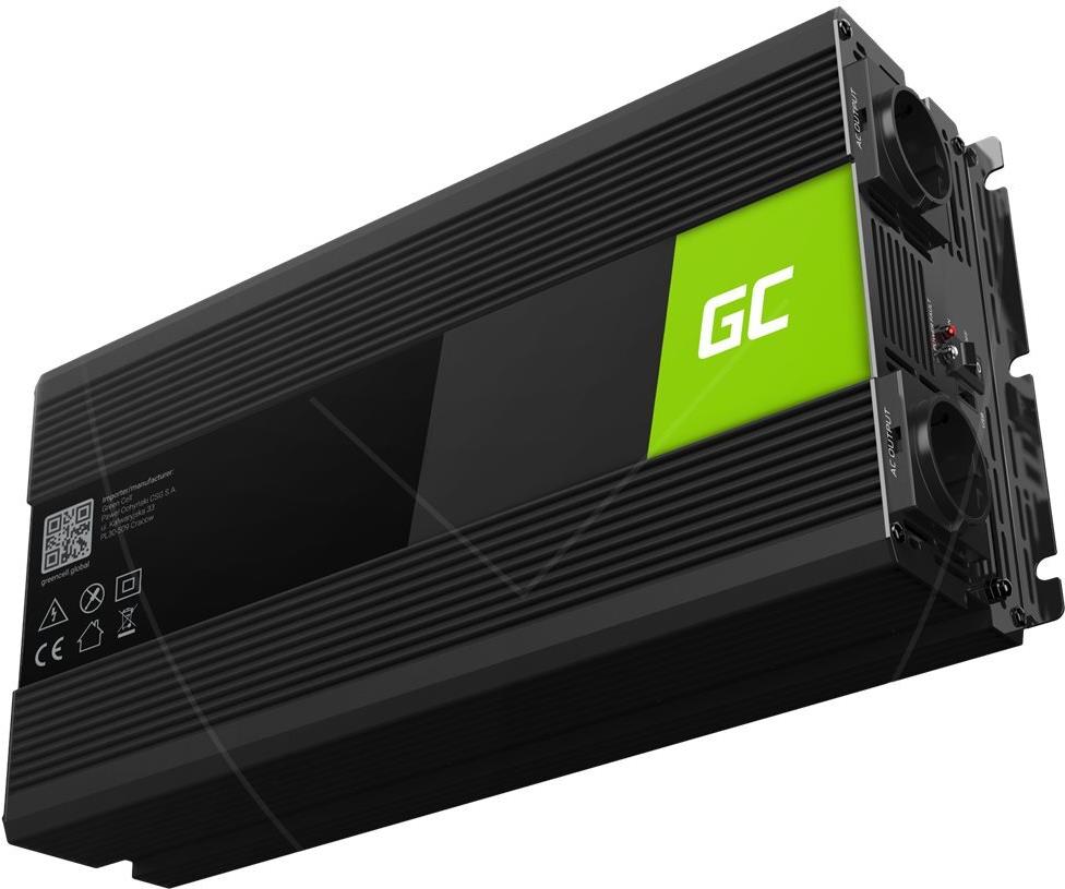 Green Cell INV20 Wechselrichter DC 24 V auf 230 V 4000 W Schwarz
