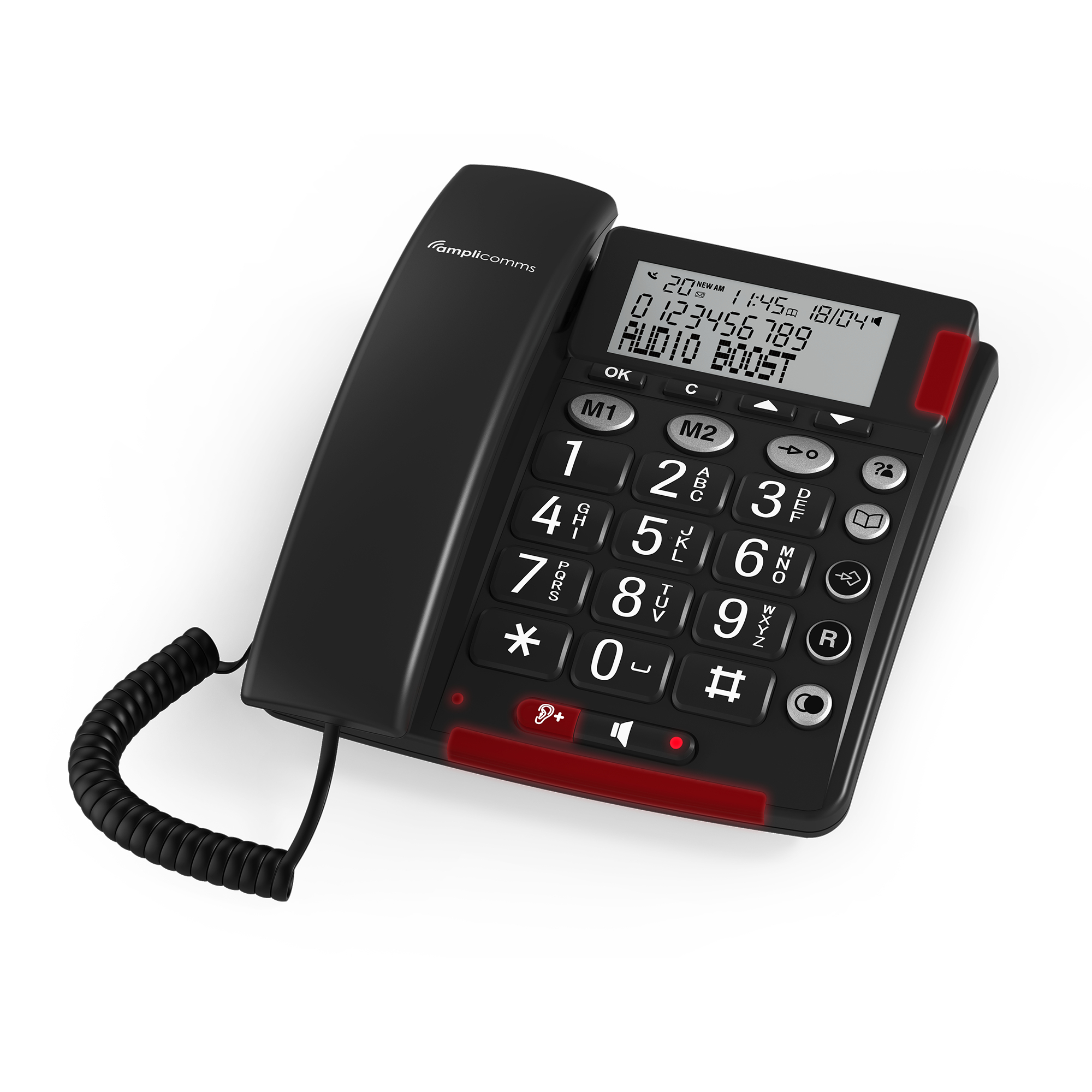 Amplicomms BigTel 48 Plus Schnurgebundenes Seniorentelefon Dunkelgrau
