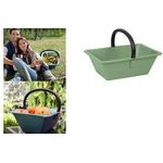 EDA Sammelkorb mit Griff, 18 Liter, Kunststoff, grün aus robustem Kunststoff, mit schwarzem Griff, - 1 Stück (019726)