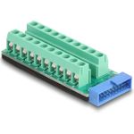 Delock USB Pfostenstecker zu Terminalblock Adapter 20 Pin (67190)