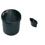 helit Papierkorb, schwer entflammbar, 18 Liter, PP, schwarz rund, mit umlaufendem Griffrand, oberer Durchmesser: 295 mm (H6106495)