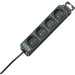 Kopp Steckdosenleiste ohne Schalter 4fach Anthrazit Schutzkontakt 127115016 (127115016)