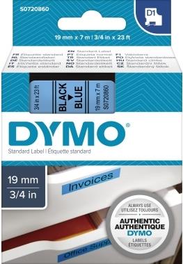 DYMO D1 Etikettenband 1,9 cm x 7 m Schwarz auf Blau