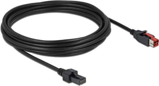 Delock PoweredUSB Kabel Stecker 24 V zu 2 x 4 Pin Stecker 5 m für POS Drucker und Terminals (85954)
