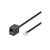 Wentronic Goobay Modularverlängerungskabel, Schwarz, 3 m - RJ12-Stecker (6P6C) auf RJ12-Buchse (6P6C) (68263)