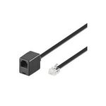 Wentronic Goobay Modularverlängerungskabel, Schwarz, 3 m - RJ12-Stecker (6P6C) auf RJ12-Buchse (6P6C) (68263)