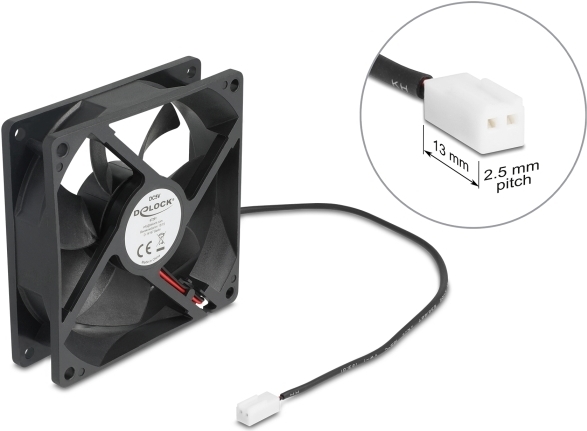 Delock Axiallüfter 5 V DC 92 x 92 25 mm schwarz (67291)