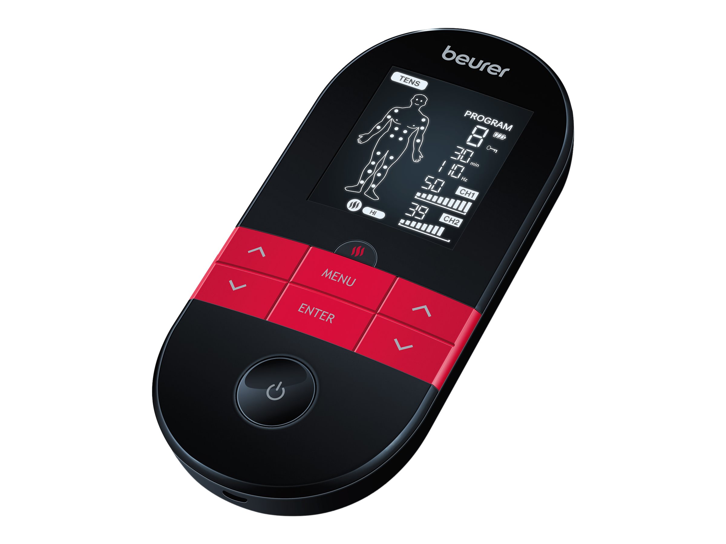 Beurer EM 59 Heat Digital TENS/EMS Gerät Schwarz/Rot