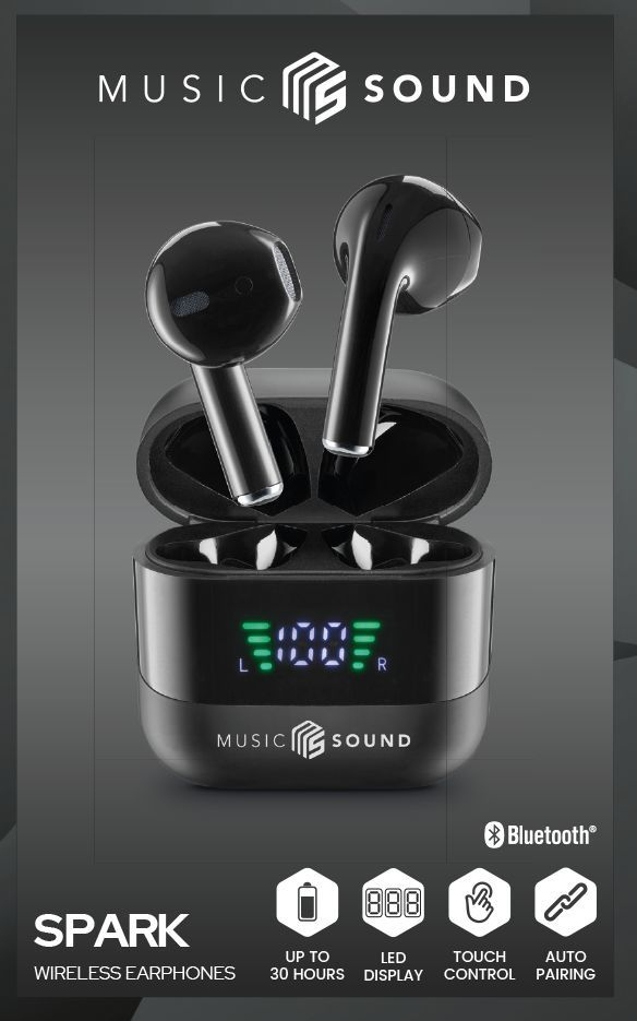Cellularline Music & Sound SPARK True Wireless In-Ear Kopfhörer Bluetooth Schwarz