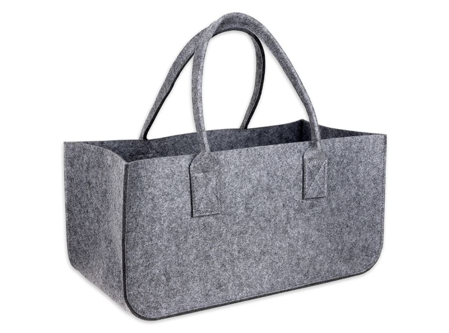 Schramm Filztasche Tasche aus Filz in dunkelgrau 50x25x25 cm Kaminholztasche Holzkorb Einkaufstasche Filzkorb Zeitungskorb Shopper Tasche