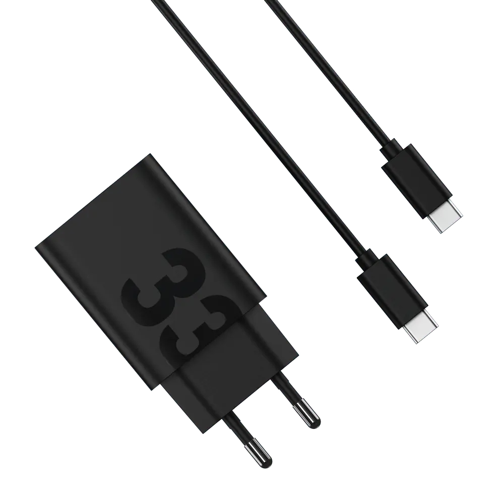 Motorola TurboPower 33W Ladegerät SJMC332-C mit USB-A zu USB-C Kabel Schwarz