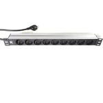 Silence Rack 48,30cm (19") Steckdosenleiste 9-fach, Anschlussleitung 2,0 m, schwarz / silber (90LNSDL199S)