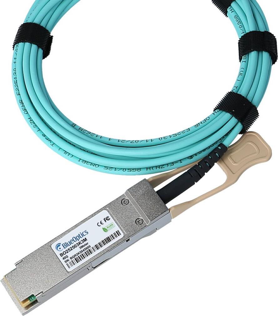 Kompatibles Avaya AA1404028-50M QSFP BlueOptics Aktives Optisches Kabel (AOC), 40GBASE-SR4, Ethernet, Infiniband FDR10, 50 Meter (AA1404028-50M-BO)