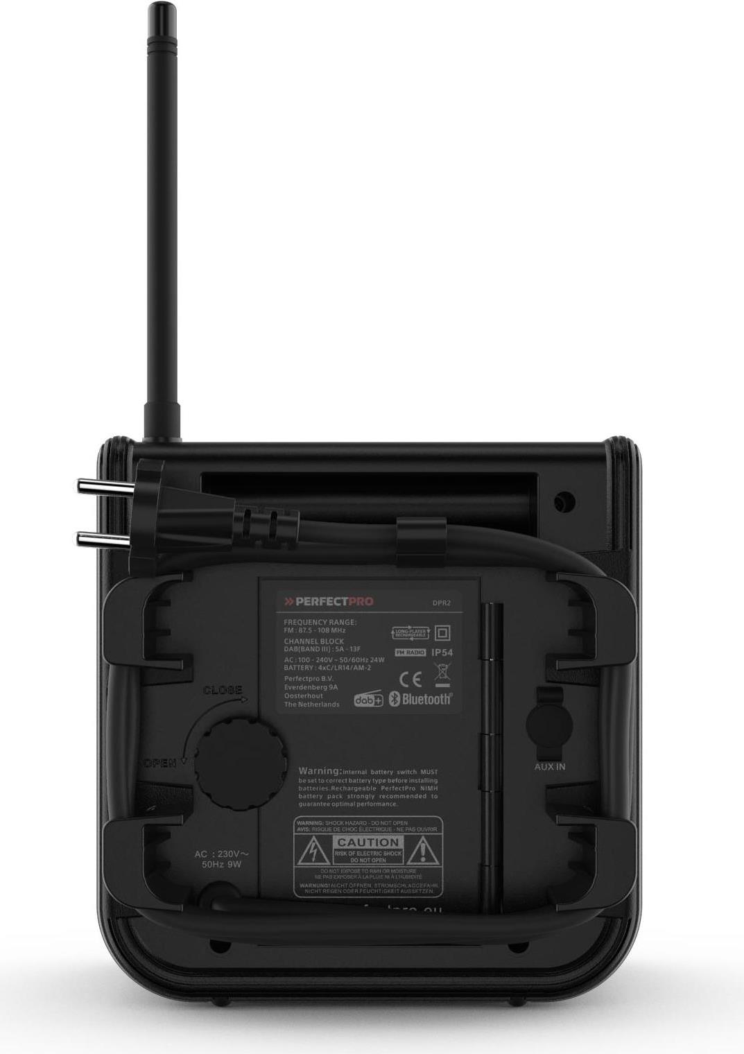 PerfectPro DABPRO Baustellenradio DAB+/FM Bluetooth Schwarz