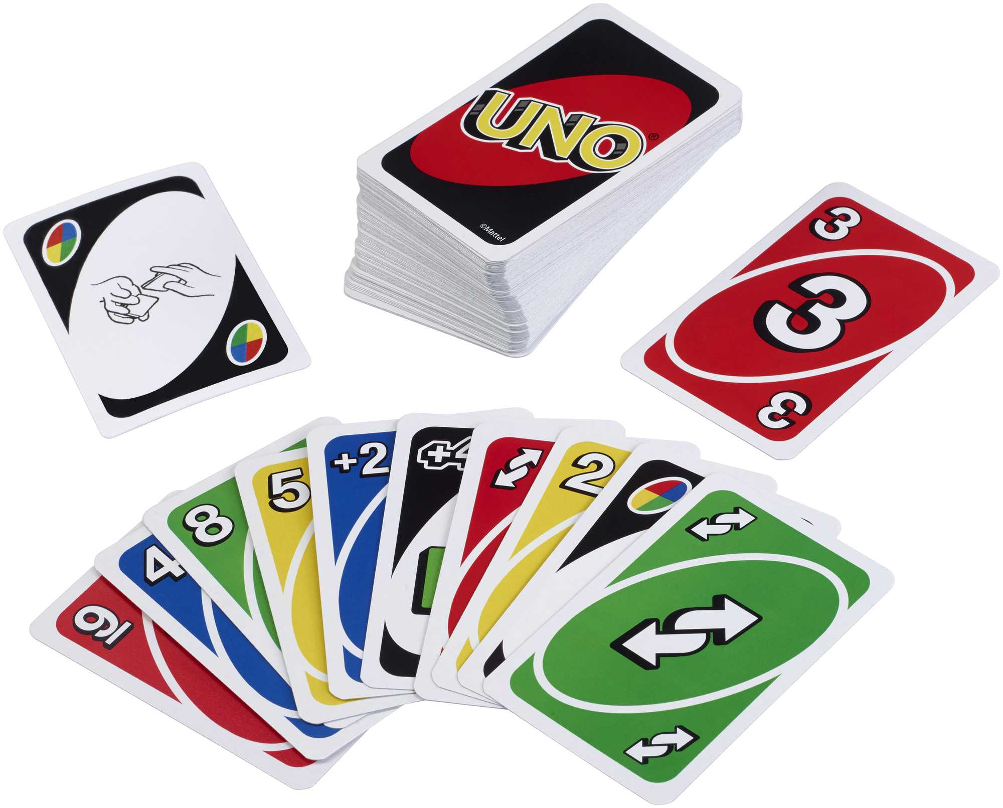 Mattel UNO Kartenspiel W2087 – Klassisches Abwurfspiel für 2–10 Spieler ab 7 Jahren