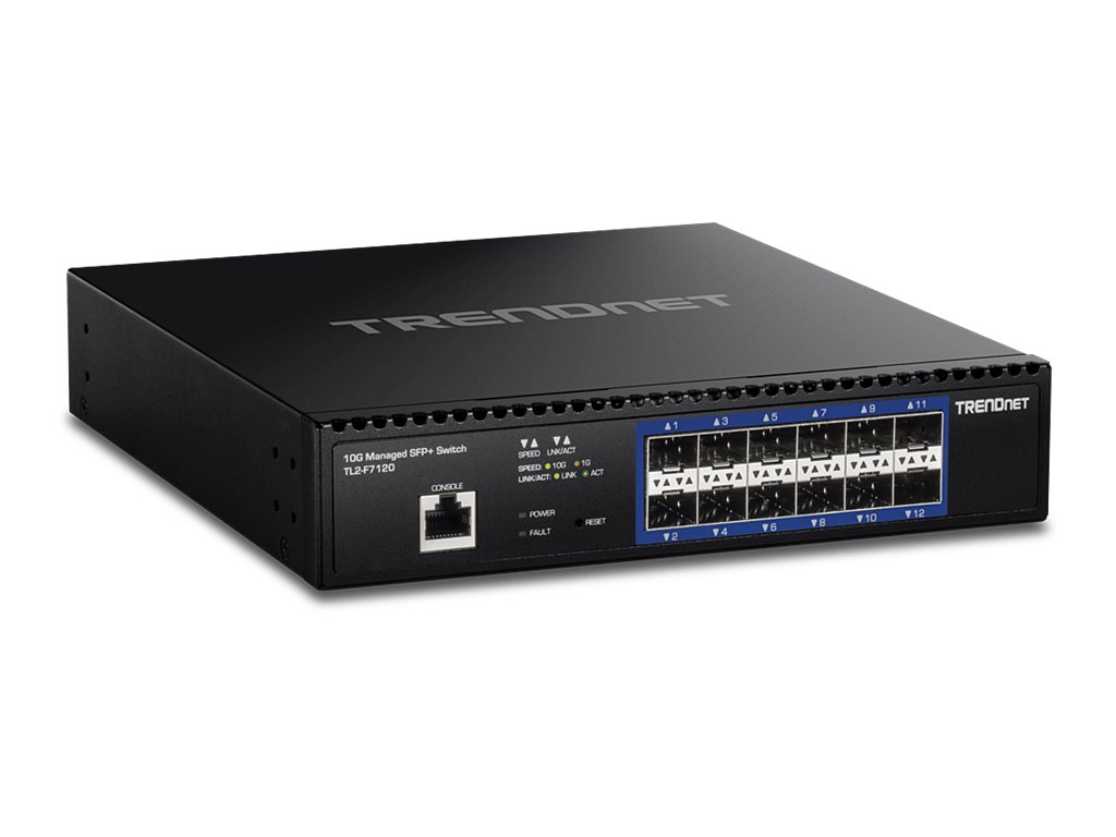 TRENDnet TL2-F7120 12-Port 10G Managed SFP+ Switch Schwarz