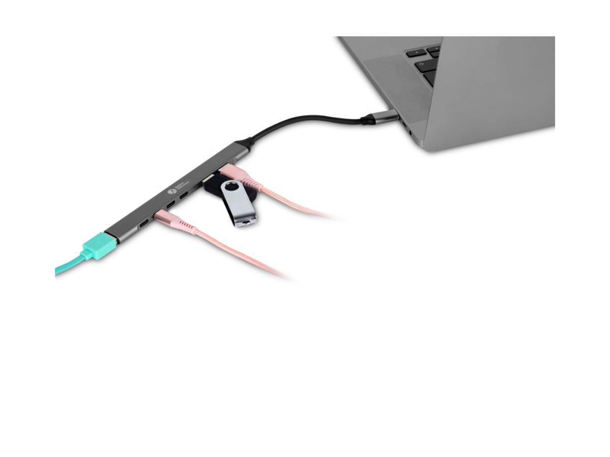 Bakker Elkhuizen BNECHUB3A4C 7-in-1 USB-C Hub Schwarz, Dunkelgrau