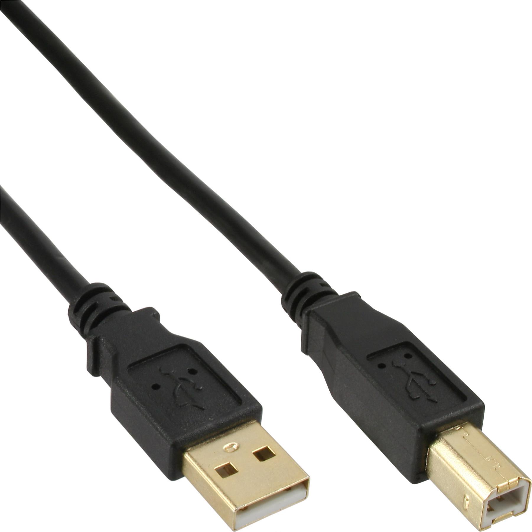 InLine 70er Bulk-Pack USB 2.0 Kabel A an B schwarz Kontakte gold (B-34518S)