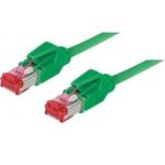 Patchkabel S/FTP, PiMF, Cat 6, grün, 15,0 m halogenfrei, mit Draka-Kabel und Hirosesteckern TM21 (bisherige Bezeichnung S/STP) (71815G)
