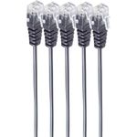 shiverpeaks ®-BASIC-S--Telefon-Anschlusskabel, RJ11 Stecker auf RJ11 Stecker, Rundkabel, schwarz, Flexibel, Kupferkabel, SET 5 Stück 0,6m (BS70084-0.6-SET5)