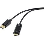HDMI Anschlusskabel DisplayPort Stecker 1.00 m Schwarz RF-5179186 PVC-Mantel (RF-5179186)