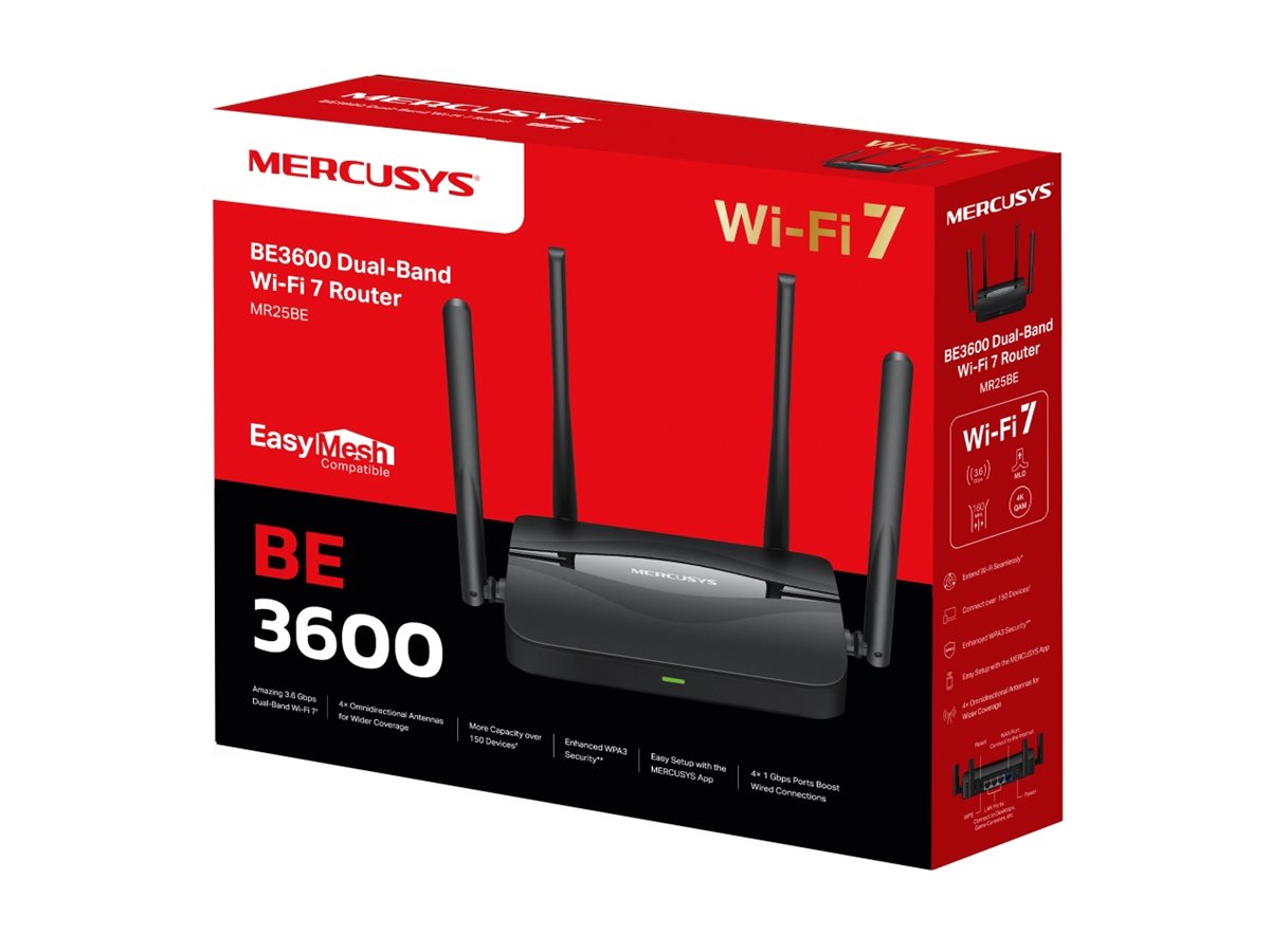 Mercusys MR25BE BE3600 Dual Band Wi-Fi 7 Router Schwarz