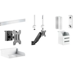 LogiLink Wandhalterungs-Set für Organisationsschiene mattweiß, Befestigungselement zur Montage der Organisations - 1 Stück (EO0019-3)