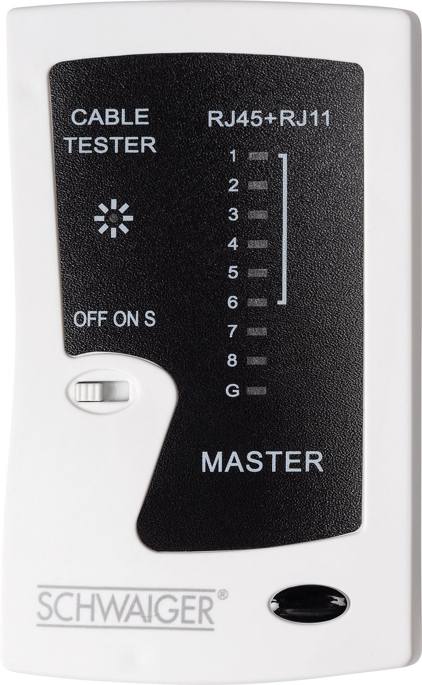 SCHWAIGER NWM1 531 Netzwerkkabel-Tester RJ-11, RJ-45 Weiß
