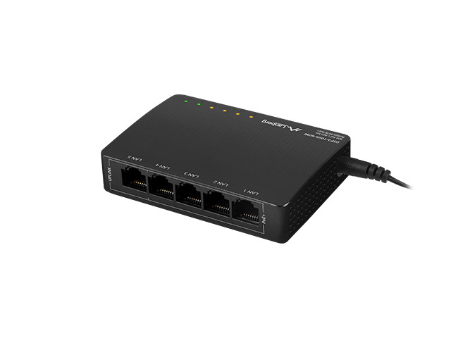 Lanberg DSP3-1005-60W Switch 5 Ports Gigabit Ethernet PoE+ Schwarz
