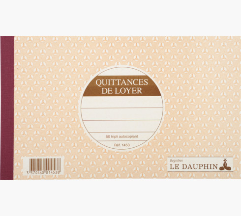 Le Dauphin Quittungsbuch Miete 125 x 210 mm Hardcover Beige, Braun
