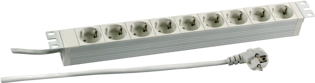 Heinrich Kopp 48,30cm (19") 1HE Steckdosenleiste 9 x CEE 7/3, RAL7035 Hersteller: KOPP (691685K)