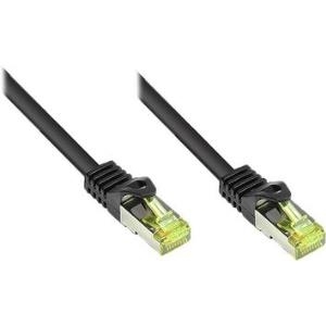 RJ45 Patchkabel mitCat.7 Rohkabel und Rastnasenschutz (RNS®), S/FTP, PiMF, halogenfrei, 600MHz, OFC, schwarz, 60m, Good Connections® (8070R-600S)